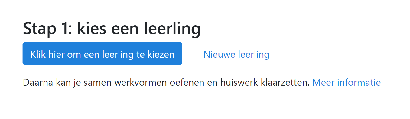 Start leerling selectie