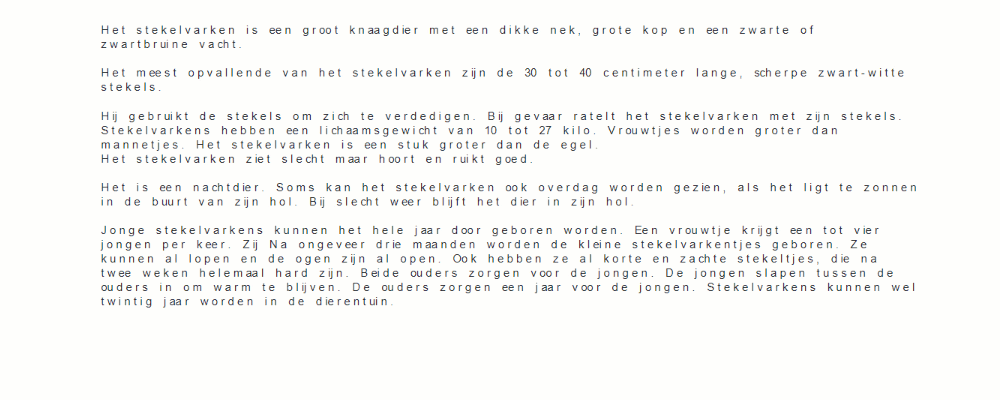 Het stekelvarken - F&L Reader voorbeeld