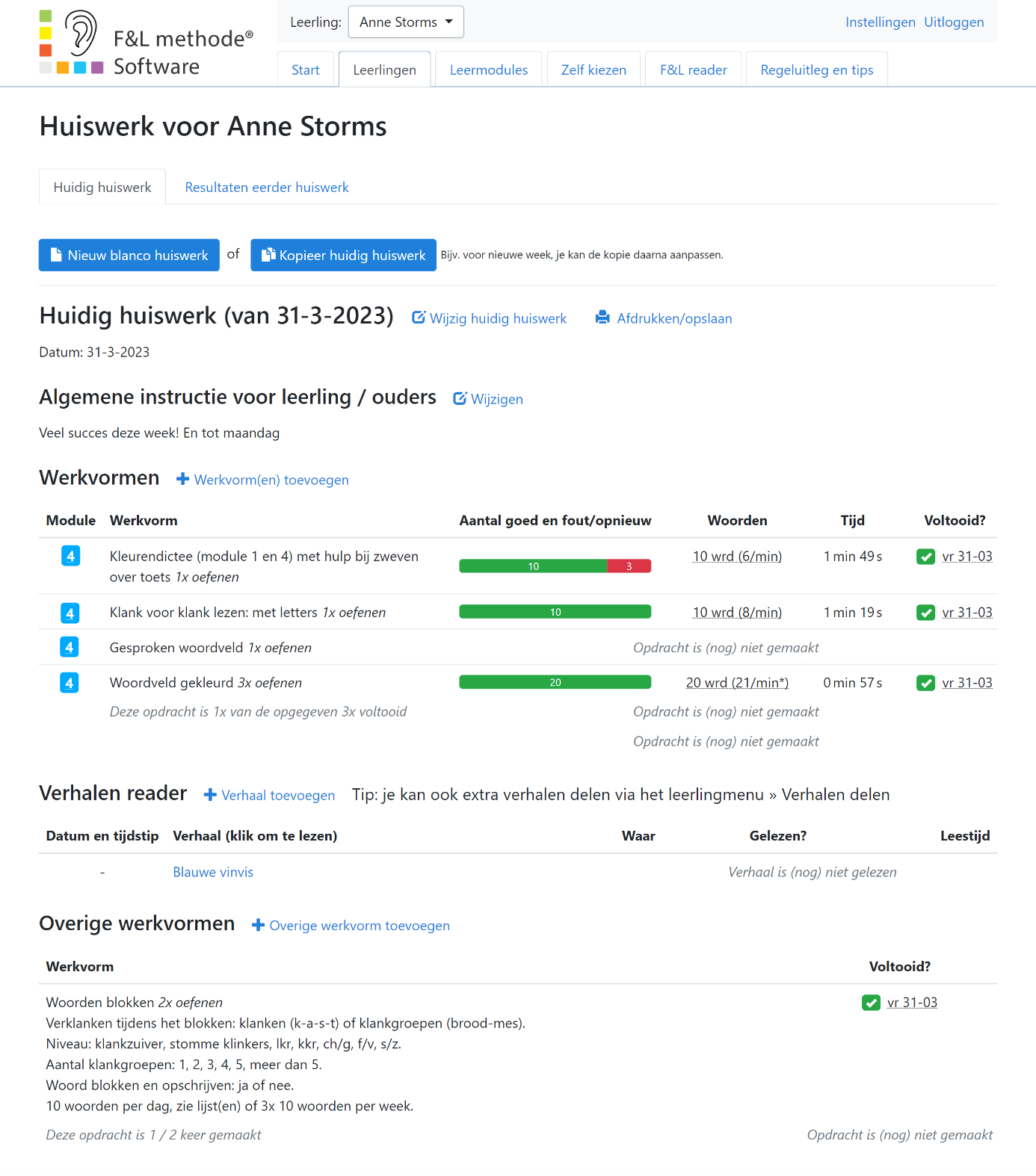 Huiswerk monitoring Anne Storms